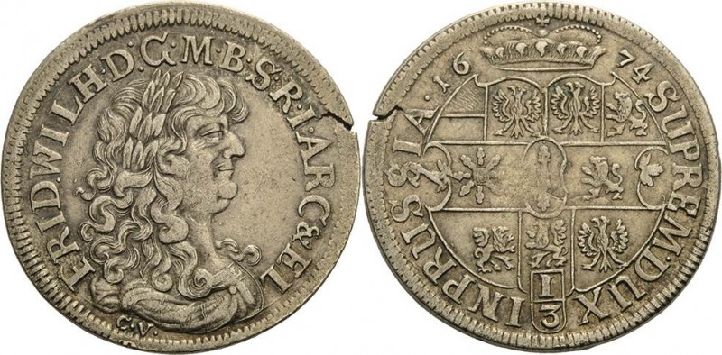 Brandenburg-Preußen
Friedrich Wilhelm, der große Kurfürst 1640-1688 1/3 Taler 1...
