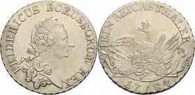 Brandenburg-Preußen
Friedrich II., der Große 1740-1786 Taler 1784, A-Berlin Olding 70 Kluge 123.4 v. Schrötter 470 Davenport 2590 Avers leicht justie...