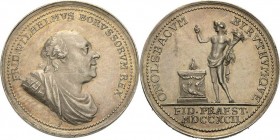 Brandenburg-Preußen
Friedrich Wilhelm II. 1786-1797 Silbermedaille 1792 (Abramson) Huldigung Ansbach-Bayreuths nach der Vereinigung von Brandenburg-F...