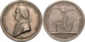 Brandenburg-Preußen
Friedrich Wilhelm III. 1797-1840 Silbermedaille 1798 (Loos) Huldigung. Brustbild nach links / Adler schwebt über Steinblock mit F...