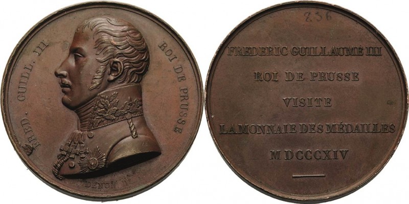 Brandenburg-Preußen
Friedrich Wilhelm III. 1797-1840 Bronzemedaille 1814 (Gayra...