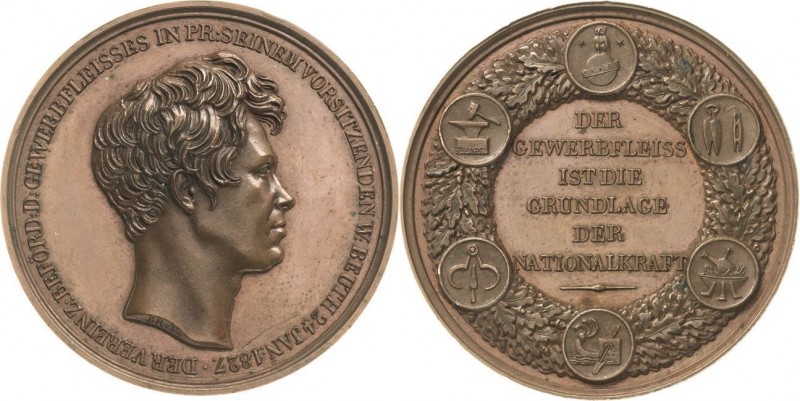 Brandenburg-Preußen
Friedrich Wilhelm III. 1797-1840 Bronzemedaille 1827 (H.F. ...
