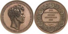 Brandenburg-Preußen
Friedrich Wilhelm III. 1797-1840 Bronzemedaille 1827 (H.F. Brandt) Zu Ehren des Staatsrates Wilhelm Beuth, gewidmet vom Verein zu...