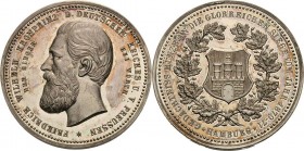 Brandenburg-Preußen
Wilhelm I. 1861-1888 Silbermedaille o.J. (unsigniert) Auf die Siege der Jahre 1870/71, gewidmet von der Stadt Hamburg. Kopf des K...