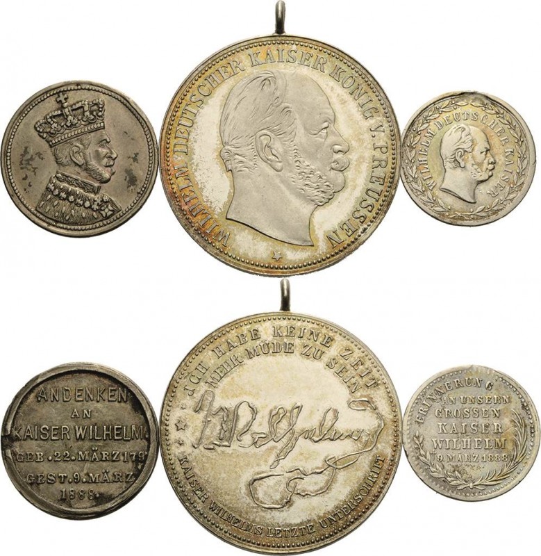 Brandenburg-Preußen
Wilhelm I. 1861-1888 Silbermedaille o.J. (1888) (unsigniert...