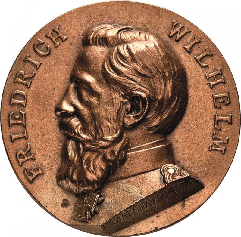 Brandenburg-Preußen
Friedrich III. 1888 Einseitige Bronzegussmedaille 1884 (Bra...