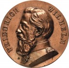Brandenburg-Preußen
Friedrich III. 1888 Einseitige Bronzegussmedaille 1884 (Brakenhausen) Kronprinz Friedrich Wilhelm. Brustbild nach links. 71 mm, 1...