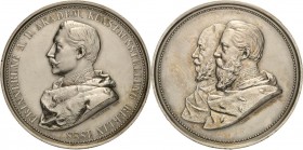 Brandenburg-Preußen
Wilhelm II. 1888-1918 Silbermedaille 1888 (O. Schultz/H. Hoffmeister) Auf die Akademische Kunstausstellung in Berlin. Brustbild W...