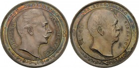 Brandenburg-Preußen
Wilhelm II. 1888-1918 Silbermedaille 1894 (unsigniert, von Drentwett) Aussöhnung zwischen Kaiser Wilhelm II. und Bismarck. Kopf W...