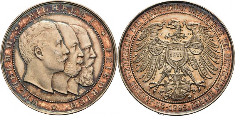 Brandenburg-Preußen
Wilhelm II. 1888-1918 Silbermedaille 1895. 25 Jahr-Feier de...