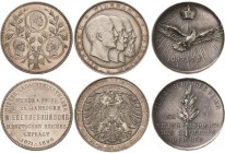 Brandenburg-Preußen
Wilhelm II. 1888-1918 Silbermedaille 1896 (unsigniert) 25-jähriges Jubiläum des Deutschen Reiches. Köpfe der Kaiser Friedrich, Wi...