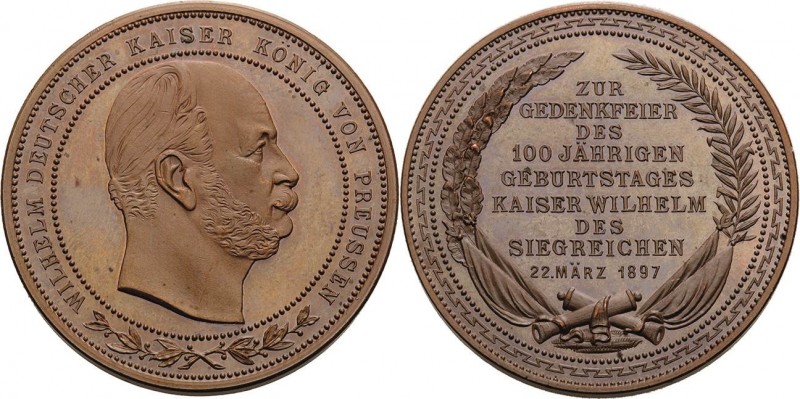 Brandenburg-Preußen
Wilhelm II. 1888-1918 Bronzemedaille 1897 100. Geburtstag K...