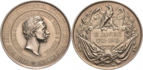 Brandenburg-Preußen
Wilhelm II. 1888-1918 Silbermedaille 1901 (unsigniert) 200-jährige Jubelfeier des Königreichs Preußen. Kopf nach rechts / Tafel m...