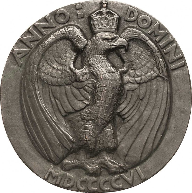 Brandenburg-Preußen
Wilhelm II. 1888-1918 Einseitige Bronzegußplakette 1906 (B....