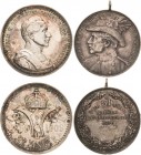 Brandenburg-Preußen
Wilhelm II. 1888-1918 Silbermedaille 1909 (unsigniert) 50. Geburtstag. Brustbild nach rechts / Bekröntes Monogramm zwischen Jahre...