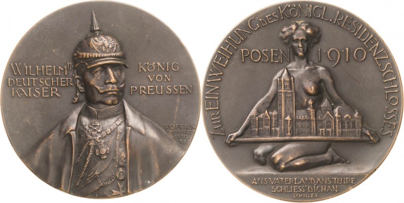 Brandenburg-Preußen
Wilhelm II. 1888-1918 Bronzemedaille 1910 (W.O. Prack) Einw...