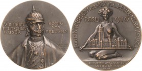 Brandenburg-Preußen
Wilhelm II. 1888-1918 Bronzemedaille 1910 (W.O. Prack) Einweihung des Königlichen Residenzschlosses in Posen. Brustbild des Kaise...