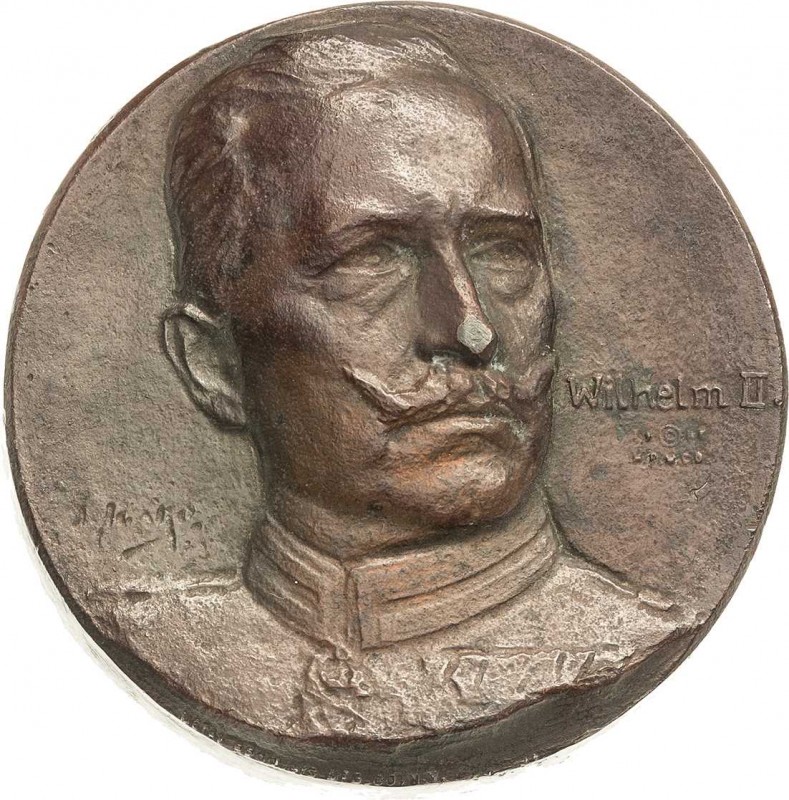 Brandenburg-Preußen
Wilhelm II. 1888-1918 Einseitige hohle Bronzegussmedaille o...
