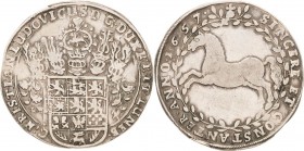 Braunschweig-Lüneburg-Celle
Christian Ludwig 1648-1665 Taler 1657, LW-Clausthal Springendes Roß SINCERE ET CONSTANTER (= Rein und beständig) Welter 1...