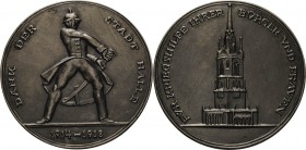 Halle/Saale
 Eisengussmedaille 1918 (G. Weidanz) Dank der Stadt Halle für Kriegshilfe. In angreifender Schrittstellung stehender Soldat von vorn / An...