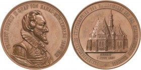 Hanau, Stadt
 Bronzemedaille 1897 (unsigniert) 300-Jahrfeier der wallonischen und niederländischen Gemeinde in Hanau. Brustbild Philipp Ludwigs II. v...