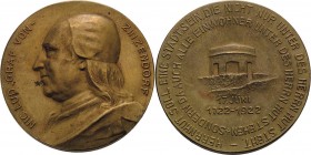 Herrnhut
 Bronzemedaille 1922 (unsigniert) 200-Jahrfeier der Gründung der evangelischen Brüdergemeinde in Herrenhut. Brustbild des Stifters Graf von ...