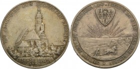 Kamenz
 Silbermedaille 1925 (Lauer) 700-Jahrfeier der Stadt. Kirchenansicht / Bauer mit Pferdeflug in Landschaft vor aufgehender Sonne, darüber Wappe...