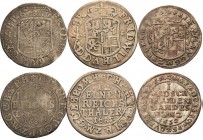 Brandenburg-Preußen
Lot-3 Stück Friedrich Wilhelm der große Kurfürst.- Groschen 1652. 1/12 Taler 1685 LCS-Berlin, 1686 IE-Magdeburg Sehr schön