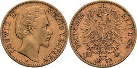 Bayern
Ludwig II. 1864-1886 10 Mark 1872 D Jaeger 193 Sehr schön