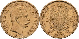 Hessen
Ludwig III. 1848-1877 20 Mark 1872 H Jaeger 214 Sehr schön+
