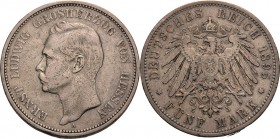 Hessen
Ernst Ludwig 1892-1918 5 Mark 1895 A Jaeger 73 Sehr schön-