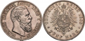 Preußen
Friedrich III. 1888 5 Mark 1888 A Jaeger 99 Fast vorzüglich