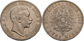 Preußen
Wilhelm II. 1888-1918 5 Mark 1888 A Jaeger 101 Fast sehr schön/sehr schön