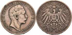 Preußen
Wilhelm II. 1888-1918 5 Mark 1896 A Jaeger 104 Seltener Jahrgang. Fast sehr schön