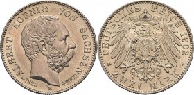 Sachsen
Albert 1873-1902 2 Mark 1902 E Auf seinen Tod Jaeger 127 Fast Stempelglanz/Stempelglanz
