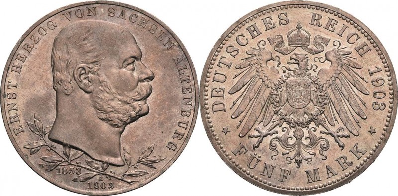 Sachsen-Altenburg
Ernst 1853-1908 5 Mark 1903 A Regierungsjubiläum Jaeger 144 K...