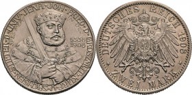 Sachsen-Weimar-Eisenach
Wilhelm Ernst 1901-1918 2 Mark 1908 (A) Universität Jena Jaeger 160 Fast vorzüglich/vorzüglich-prägefrisch