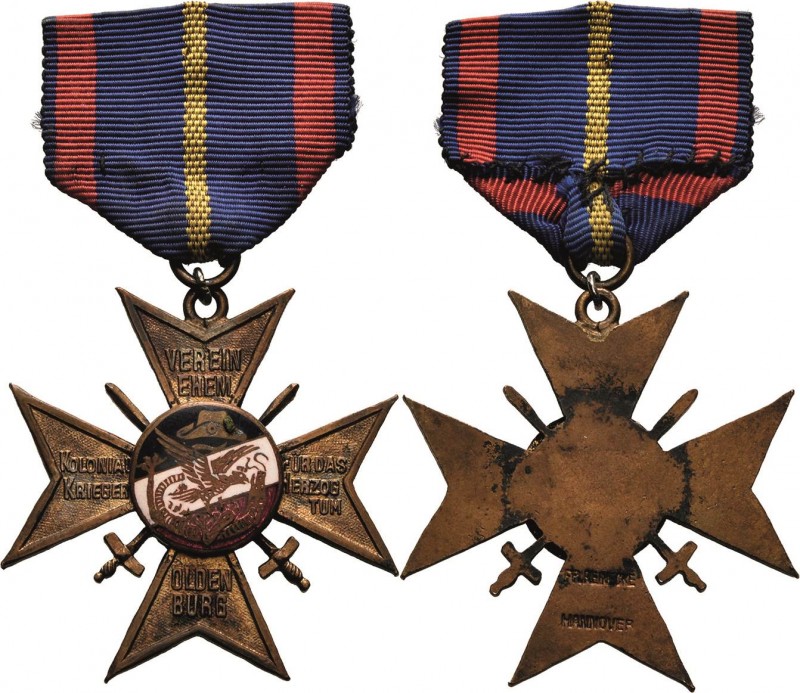 Abzeichen
 Teilweise emailliertes Bronzekreuz o.J. (Fr. Reinecke, Hannover) Ehr...