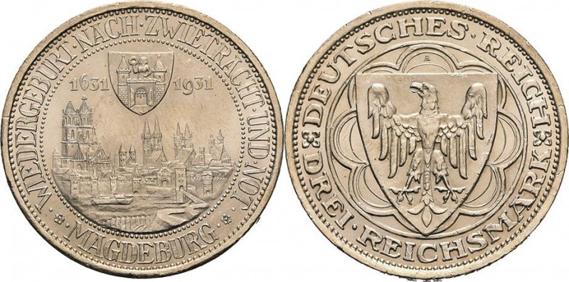 Gedenkausgaben
 3 Reichsmark 1931 A Magdeburg Jaeger 347 Kl. Randfehler, vorzüg...
