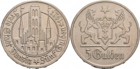 Ausgaben des Freistaates
 5 Gulden 1923. Jaeger D 9 Avers Kratzer, fast vorzüglich