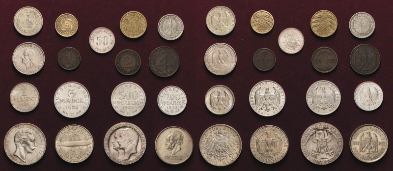 Allgemeine deutsche Gebiete
Lot-17 Stück Kleine Sammlung vom Kaiserreich bis 3....