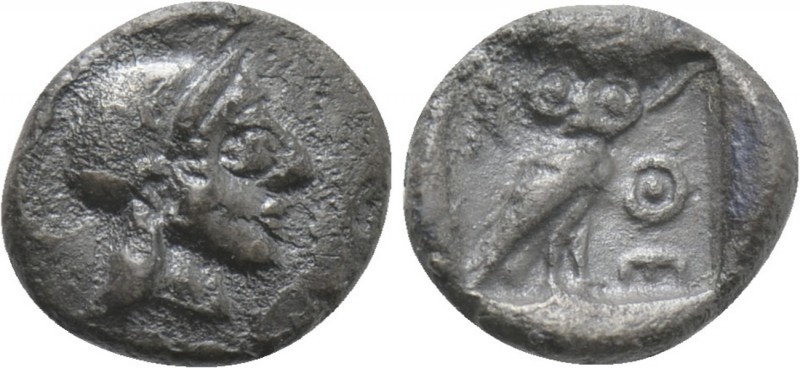 ATTICA. Athens. Hemiobol (Circa 500/490-485/80 BC). 

Obv: Helmeted head of At...