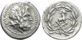 ACHAIA. Achaian League. Aegira. Triobol or Hemidrachm ( Circa 160-146 BC).