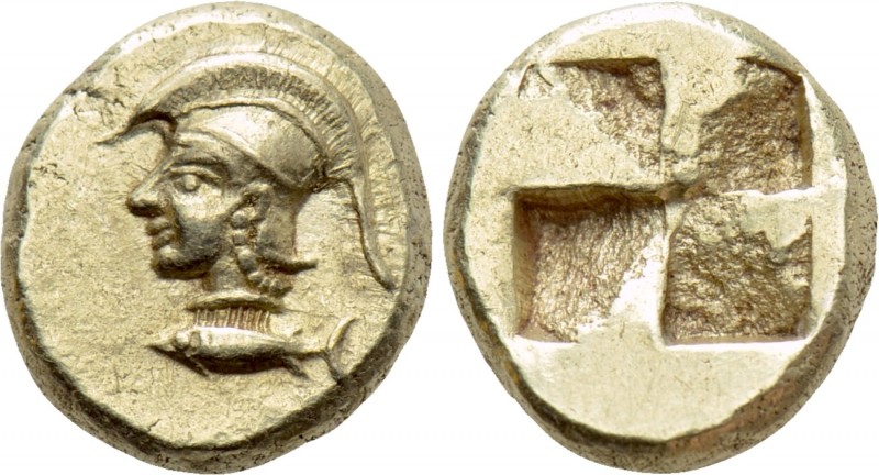 MYSIA. Kyzikos. EL 1/12 Stater (Circa 550-450 BC).

Obv: Helmeted head of Athe...