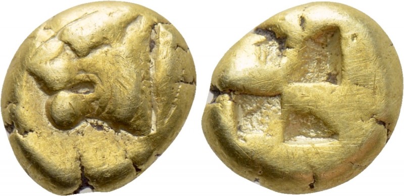 MYSIA. Kyzikos. Hemihekte or 1/12 Stater (Circa 550-450 BC). 

Obv: Head of li...