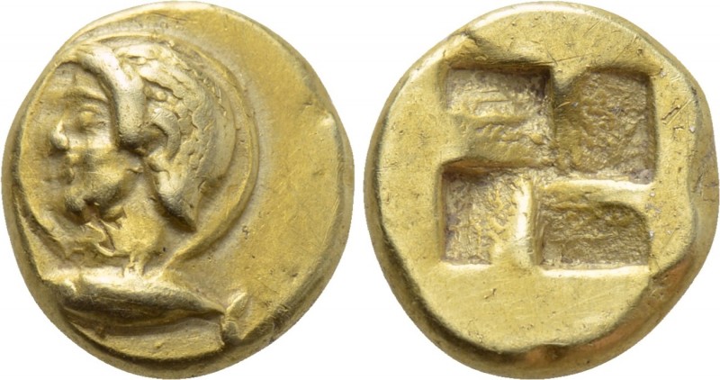 MYSIA. Kyzikos. EL Hekte (Circa 550-450 BC). 

Obv: Head of ephebos left on di...