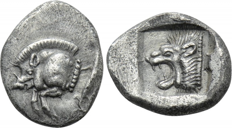 MYSIA. Kyzikos. Obol (Circa 450-400 BC). 

Obv: Forepart of boar left; to righ...