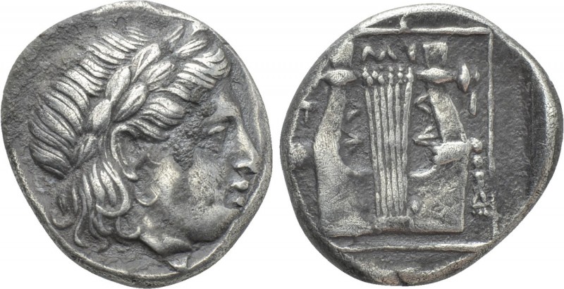 LESBOS. Mytilene. Hemidrachm (Circa 350-250 BC). 

Obv: Laureate head of Apoll...
