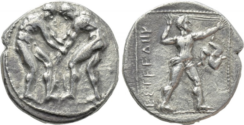 PAMPHYLIA. Aspendos. Stater (Circa 380/75-330/25 BC). 

Obv: Two wrestlers gra...