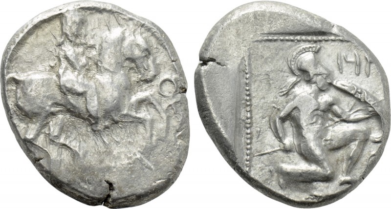 CILICIA. Tarsos. Stater (Circa 410-385 BC). 

Obv: Satrap, holding lotus-flowe...